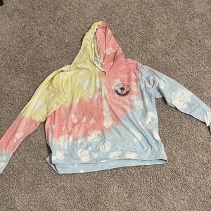 Tie-Dye Hoodie with Palm Tree Logo